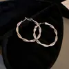 Pendientes Redondos Europeos y Americanos Transfronterizos de Plata Geométricos Multicapa, Lujo Ligero, Sensación de Alta Gama, Estilo Minimalista, Pendientes de Moda para Mujer