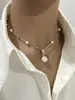 Collar con Colgante de Perla Estrellada Estilo Francés de Lujo Ligero y Circonita para Mujer, Cadena para Clavícula Versátil de Lujo Ligero con Temperamento de Moda de Gama Alta