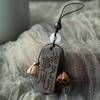 Natural Green sandalwood celular corrente de madeira antigo pequeno pingente jóias mochila carro chaveiro gravado cartão de madeira presente