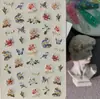 Adesivos Coloridos de Flor Seca para Unhas Estilo Pintura a Óleo 3D à Prova d'Água Flores Silvestres Pequenas Relevo Adesivos de Unha Modelo Hg