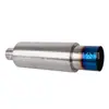 Tubo de Escape Modificado de Acero Inoxidable para Coche Interfaz de 63 mm Boca Plana Silenciador de Tambor Recto Tubo de Cola Sección Trasera del Silenciador Tambor