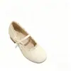 Zapatos Mary Jane con Adorno de Encaje y Moño para Mujer 2026 Modelo Nuevo Punta Redonda Tacón Bajo Boca Baja Zapatos de Salón Estilo Suave