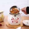 Olla de Cerámica para Manteca con Dos Asas, Recipiente de Cocina para Aceite de Almacenamiento, Gran Capacidad con Filtro, Olla de Aceite de Barriga Grande, Olla de Cerámica para Manteca