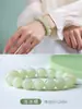 Pulseira de Jade Hetian Qinghai Natural, Pulseira de Jade Água Clara, Estilo Dourado Feminino, Contas Soltas de Jade Branco de Xinjiang, Pulseira de Jade Verde Atacado