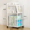 Estantería pequeña junto al escritorio, independiente, móvil, con ruedas, de hierro, para guardar libros ilustrados infantiles y libros de texto para estudiantes