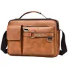 Bolsa de Ombro Única Masculina Grande Capacidade Bolsa Transversal Masculina Bolsa de Ombro para o Trabalho Casual de Negócios Bolsa para Notebook em PU