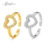 Anillo Abierto Popular de Acero Inoxidable en Forma de Corazón de Amazon para Mujer, Estilo de Lujo de Moda, Sensación de Alta Gama, Joyería de Acero de Titanio Dongguan