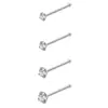 Set Combinado Más Vendido Transfronterizo de Amazon Anillo de Nariz de Acero Inoxidable Stud de Nariz con Barra Curva Circonita de Diamante Joyería para Piercing Accesorios