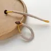 Color Sólido Cuerda Trenzada Hecha a Mano Hebilla de Nudo de Diamante Lanyard Llavero Colgante Hecho a Mano DIY Bobina Accesorios de Brocado Song