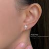 Clips para Orejas de Disco de Bobina de Mosquito Asteroide de Circonita Micro-Incrustada para Viajeros a la Moda, Aretes Simples Versátiles de Alta Gama para Mujeres