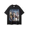 Camiseta de manga larga informal de estilo hip hop, estilo retro europeo y americano, de gran tamaño, con lavado pesado, para hombres y mujeres.