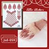 Nuevas Pegatinas de Tatuaje de Henna Transfronterizas Ruikalong Marrón-Rojo Encaje Dorso de la Mano Tatuajes Impermeables Indios