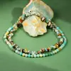 Comercio Exterior Más Vendido Collar Irregular de Piedras Naturales para Hombres y Mujeres Collar de Cuentas de Piedra Amazonita Capas Joyería Transfronteriza Venta al por Mayor