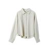 [Oufan] Camisa Larga Única con Botones 9405 Inspirada en Diseño para Mujer, Nueva Camisa Blanca para Mujer de Principios de Otoño