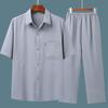Camisa de Verano de Manga Corta para Hombre Traje Delgado Ropa de Verano para Papá Mediana Edad y Ancianos Camisa de Algodón y Lino Holgada Top Ropa de Abuelo