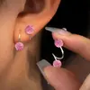 Pendientes Espirales de Acero Inoxidable con Forma de S, Bolas de Diamante Completo de Arcilla Cerámica, Diseño de Nicho, Pendientes de Lujo de Alta Gama, Tachuelas para Cartílago Auricular Fabricante
