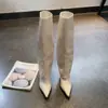 Botas de tacón alto estilo chica coreana picante para mujer, otoño e invierno, sexys botas de tacón de aguja con punta fina, botas altas hasta la rodilla adelgazantes