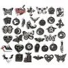 Accesorios para Joyería de Aleación con Goteo de Aceite DIY Colgantes de Mariposa Oscura Murciélago Pendientes Pendientes Pulsera Colgante W508