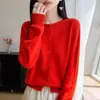 Cardigan de Punto con Cuello Redondo Completo de Lana Sin Costuras Estilo Coreano Nuevo Otoño/Invierno Chaqueta Suéter Versátil para Mujer Abrigo Engrosado