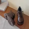 Botines estilo Martin británicos para niños, nuevo modelo otoño 2026, botines cortos versátiles retro para niñas, botines de motociclista, botines de cuero