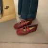 Zapatos Mary Jane Retro Franceses con Tira Cruzada para Mujer 2026 Nuevos de Verano Planos Suaves Zapatos de Ballet Versátiles para la Noche