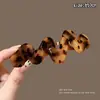 Elegante pinza para el pelo floral con estampado de leopardo para mujer, con un aire Maillard, pinza de cocodrilo estilo coreano, pasador, accesorio para el pelo de otoño e invierno