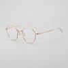 Nuevo Marco de Gafas para Miopía YSXY-006 de Titanio Puro, Forma Ovalada Irregular, Artístico Retro, Anti-luz Azul