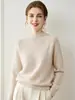 Otoño 2026 Nuevo Estilo Suéter de Cachemira para Mujer Cuello Semi Alto Grueso Agradable a la Piel Tejido de Cachemira Capa Interior Capa Base