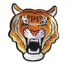 Patche Bordado Grande Cabeça de Tigre Desenho Animado Bordado Computadorizado Patche de Animal para Bolsas, Acessórios de Roupa e Enfeites de Vestuário