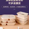 Fiambrera Desechable con Compartimentos, Caja para Empaque para Llevar, Fiambrera de Almidón de Maíz, Apta para Microondas, Caja Degradable para Comida Rápida