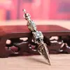 Vajra de Latón Antiguo, Pieza Coleccionable Pequeña Variada, Herramienta Ritual Tántrica Vintage de Xizang, Colgante para Llavero, Estilo Xizang