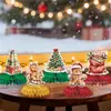 Decoraciones para fiestas temáticas navideñas de productos transfronterizos, abanico de papel de hombre de jengibre, adornos de panal para mesa, hechos a medida
