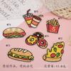 Parches Bordados de Comida de Dibujos Animados, Parches Bordados Autoadhesivos de Hamburguesa y Donut para Ropa, Accesorios Decorativos, Fabricante Mayorista