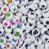 Cuentas acrílicas de 4*7MM con símbolos de suma, resta, multiplicación y división, material hecho a mano, cuentas sueltas, pulsera de cuentas, accesorios de joyería DIY