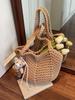 Bolsos de Punto de Diseño de Nicho Populares de Comercio Exterior Este Año 2025 Nuevo Bolso de Hombro Versátil Bolso Tote Casual para Vacaciones