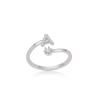 Xi Gu J0168 Anillo de plata S925 con 26 letras en inglés, anillo ajustable con apertura y personalidad para mujer