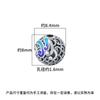 S999 Plata Pura Nuevo Estilo Chino Cuentas Cola de Fénix Azul Quemado Recortado Patrón de Nube Auspiciosa Cuentas Redondas Cuentas de Plata Accesorios para Pulsera de Juguete DIY