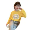 H2394 # Camiseta de Manga Longa 100% Algodão para Meninas, Novo Estilo Primavera e Outono 2025, Camiseta Básica da Moda Infantil, Top Tendência.