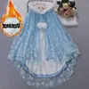 Capa à Prova de Vento Quente Espessa para Meninas, Estilo Princesa, Veludo Coreano 2025, Tema Frozen, Fornecimento Direto do Fabricante