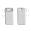 Fonte de Alimentação Móvel Portátil de 10000 mAh Vem com Power Bank de Display Digital de Quatro Fios Design com Cordão