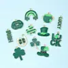Día de San Patricio Trébol de la Suerte Gota de Aceite Joyería Accesorios Colgante DIY Cadena de Teléfono Móvil Colgante de Llavero Hecho a Mano