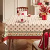 Mantel Festivo Rojo para Bodas, Impermeable, Resistente al Aceite, Lavable, Cubierta para Mesa de Café, Decoración de Habitación de Boda, Cubierta de Mesa