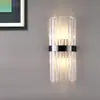 Lámpara de Pared de Cristal de Acero Inoxidable Lámpara de Mesita de Noche para Dormitorio Color Cromo Plateado Atenuación de Tres Colores Incluye Fuente de Luz GLED - Estilo V Bauhaus Hierro