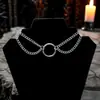 Comercio Exterior Transfronterizo Amazon Collar Clavícula Doble Capa Anillo Tórico Alternativo Estilo Punk Gótico Joyería Fabricante