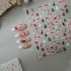 Pegatinas adhesivas para decoración de uñas, diseño de copo de nieve navideño en relieve, nuevas pegatinas para uñas, decoraciones europeas y americanas de Papá Noel, pegatinas de calcetín