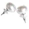 Brincos de Pérola Redondos Planos com Borla Vintage Exquisitos Estilo Francês para Mulheres, Suaves e Elegantes, Brincos de Tarraxa Versáteis de Luxo Leve
