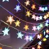 Luzes Decorativas Solares para Ambiente Cordão de Luzes LED Estrela Retro Estilo Casa Camping Decoração de Feriado Lanterna Impermeável de Natal