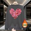 Sudadera de cuello redondo para hombre Primavera y Otoño oversize Suelta Manga larga Marca de moda Deportes Notas de amor Top de manga larga