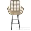 Silla de ratán con respaldo, silla de ratán individual de ocio para exteriores, silla de estilo nórdico para patio, jardín, balcón, terraza, silla de bar