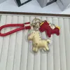 Chaveiro de Ouro Puro 999 Fique Rico Meu Pequeno Pônei Fique Rico Pingente de Desenho Animado Pingente de Bolsa